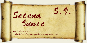 Selena Vunić vizit kartica